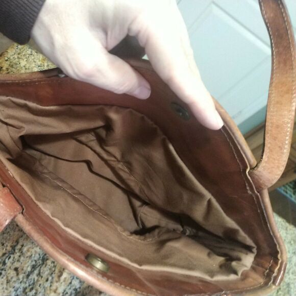 ELLEPI HAND BAG PURSE. Brown Leather Hand-made in Italy Nice - Picture 8 of 12